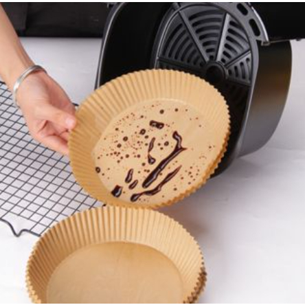 Forma Air Fryer Descartável Antiaderente Redonda Forro De Papel Vegetal Pacote 50 Unidades