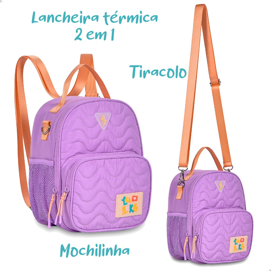 Lancheira Térmica Personalizada Escolar Infantil Estampada - Feira