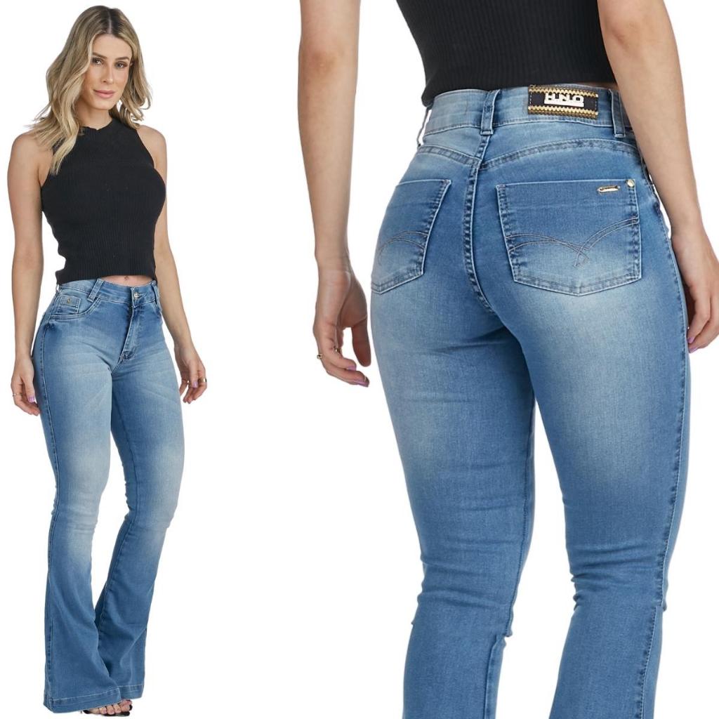 Kit 3 Calças Feminina HNO Jeans Skinny Classic Preta Azul Marinho e Branca