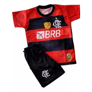 Conjunto do Flamengo Onda Modelo 2023-24 Uniforme de Futebol