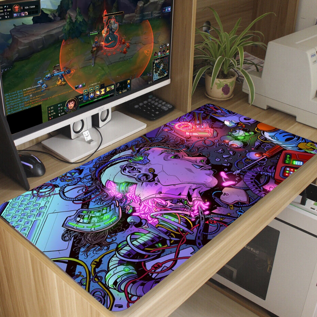 Mouse Pad Cyberpunk Antiderrapante Diversas Estampas 90x40 cm M11