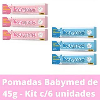 Kit de Pomadas Para Assaduras Babymed 6 Unidades 45g Cada Azul ou Rosa