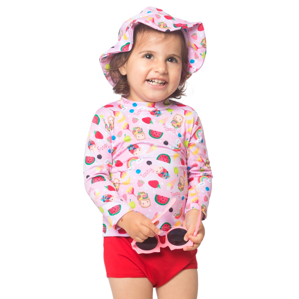Roupas de bebê Kawaii para meninas clássicas fofas de caranguejo preppy  conjuntos de roupas de natação modernas integradas, >4-m, 6 Anos