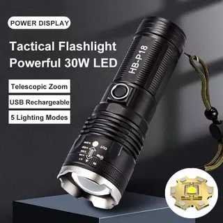 Lanterna Tática Laser Branco Alta Potência 4500mAh Zoom Telescópico 3km Ultra-Longo Alcance