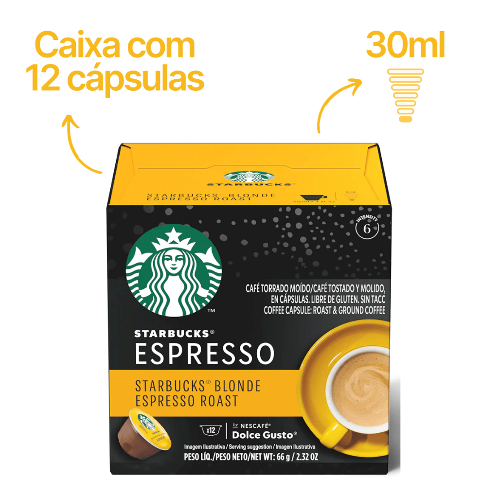 Cápsulas Nescafé Dolce Gusto Starbucks Caixa 10 Cápsula Cápsulas Nescafé Dolce Gusto Starbucks Caixa 10 Cápsula
