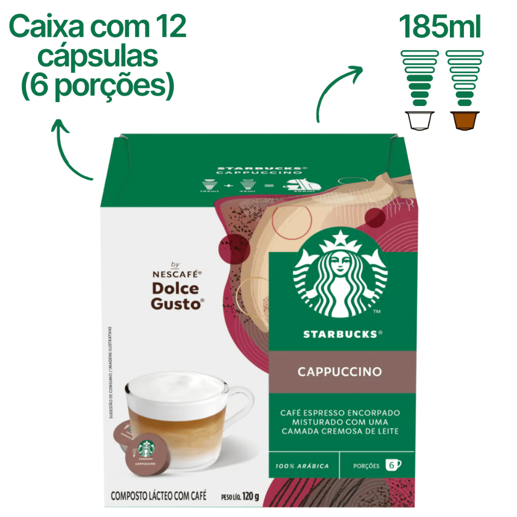 Cápsulas Nescafé Dolce Gusto Starbucks Caixa 10 Cápsula Cápsulas Nescafé Dolce Gusto Starbucks Caixa 10 Cápsula