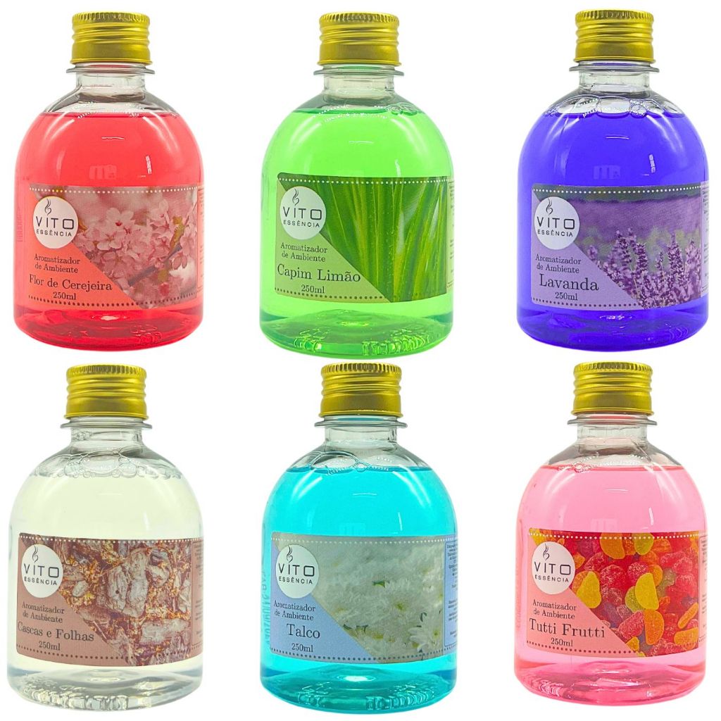 Kit C/ 6 Difusores de Ambiente 250mL Leve 6 Pague 4 Aromas