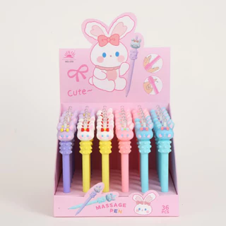 Caneta Esferográfica de click com Tinta em Gel Preta de Coelhos caneta de massageador