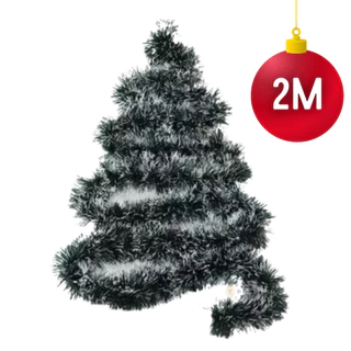 Festão De Natal Verde Nevado Árvore De Natal Decoração Natalina Luxo 2m