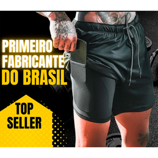 Bermuda Short Masculino 2 em 1 para exercícios