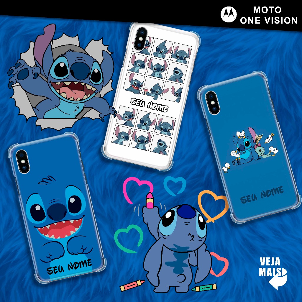 Capa Capinha Moto One Vision Stitch & Angel Personalizado Shopee
