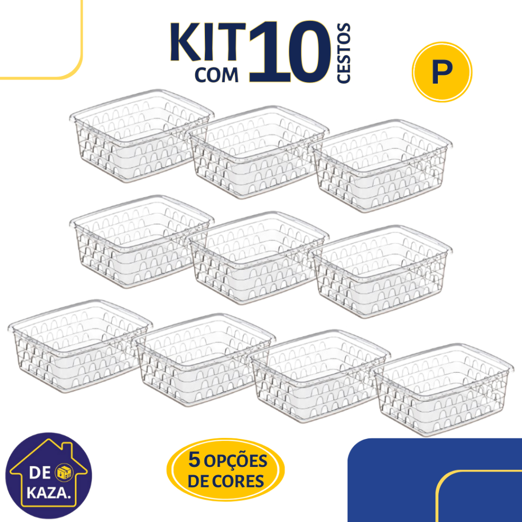 Set X 4 Canastos Organizadores Multiuso Plástico Cesto Caja