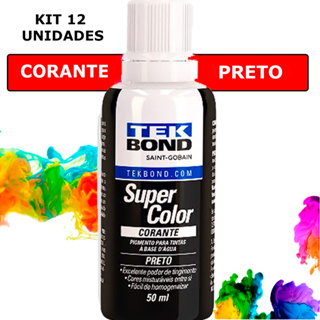 Corante Líquido Tinta Xadrez Bisnaga Com 12 Unidades - Preto