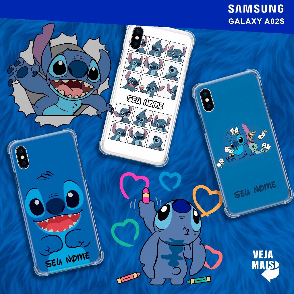 Capa Capinha - Samsung Galaxy A02S - Stitch & Angel Personalizado