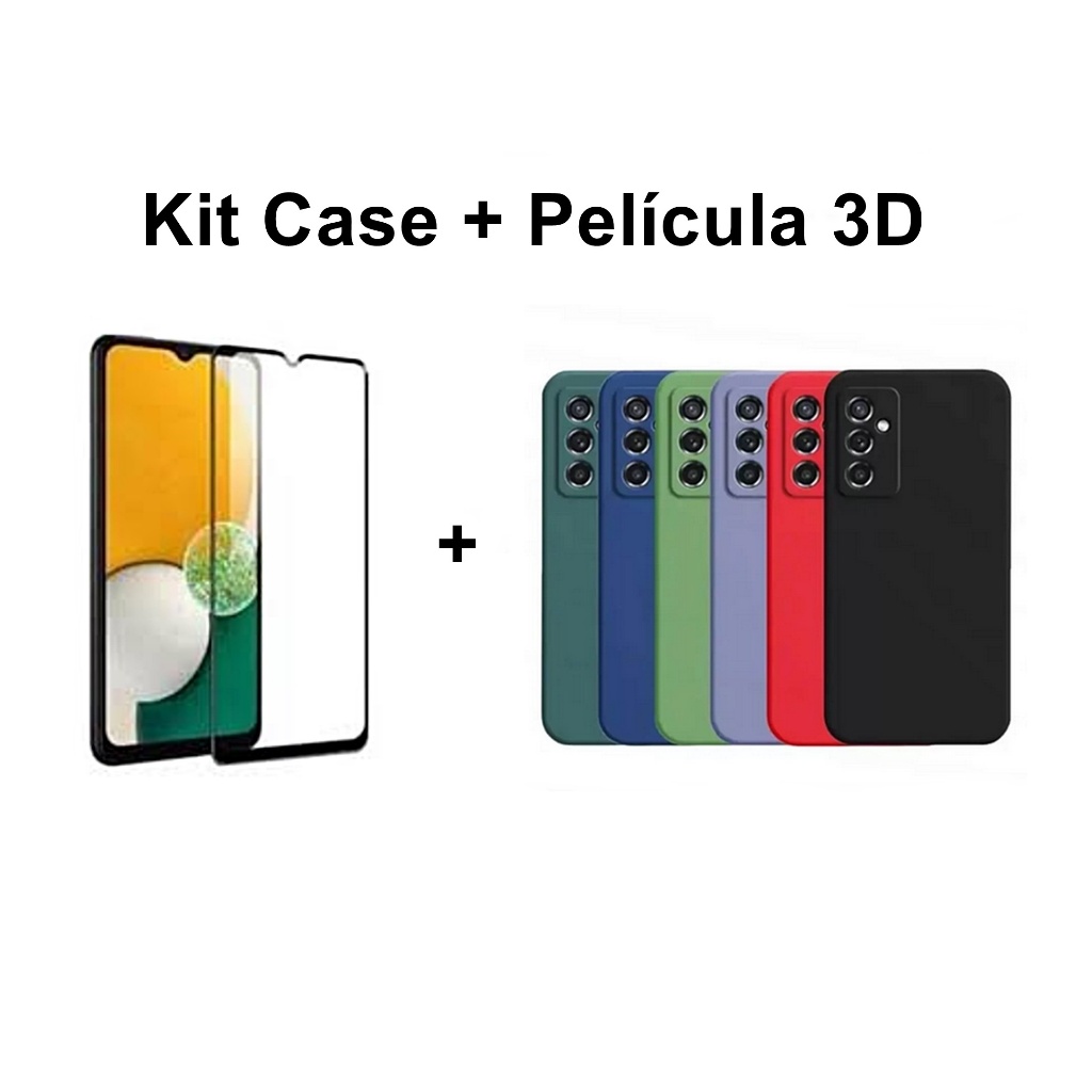 Capa Capinha Silicone Aveludada Samsung A34 5G Case E Película 3D Para Samsung A34 5G