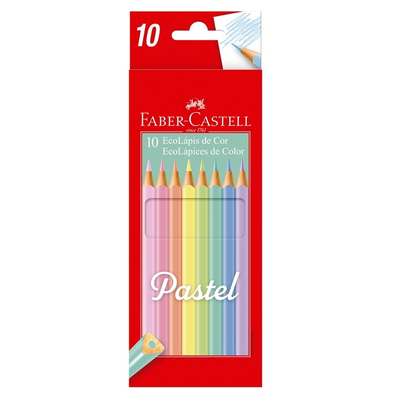 lapis de cor faber castell ecolapis pastel 120510p 10 cores em Promoção na  Shopee Brasil 2024