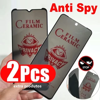 KIT 2 Película Cerâmica FOSCA e PRIVACIDADE para Iphone Anti Oleosidade e Anti Curioso 15 Pro Max 14 13 12 11 X Xs Xr 7 8 Plus