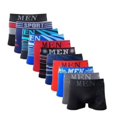 Kit 12 Cueca Box Boxer Adulto Masculino Microfibra Premium Sem Costura