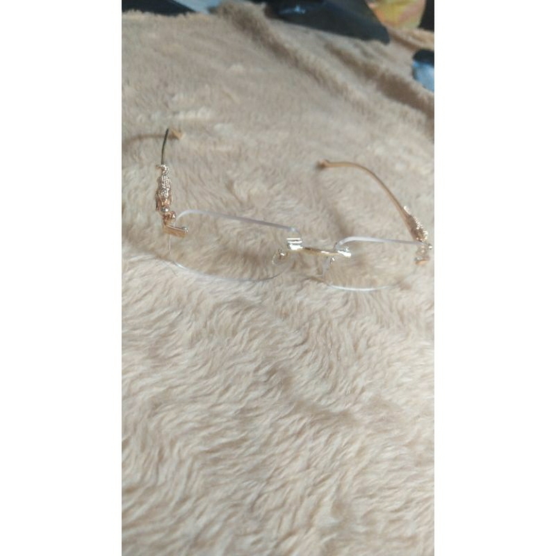 Óculos lente transparente com armação de ouro (Jaguar) | Shopee Brasil