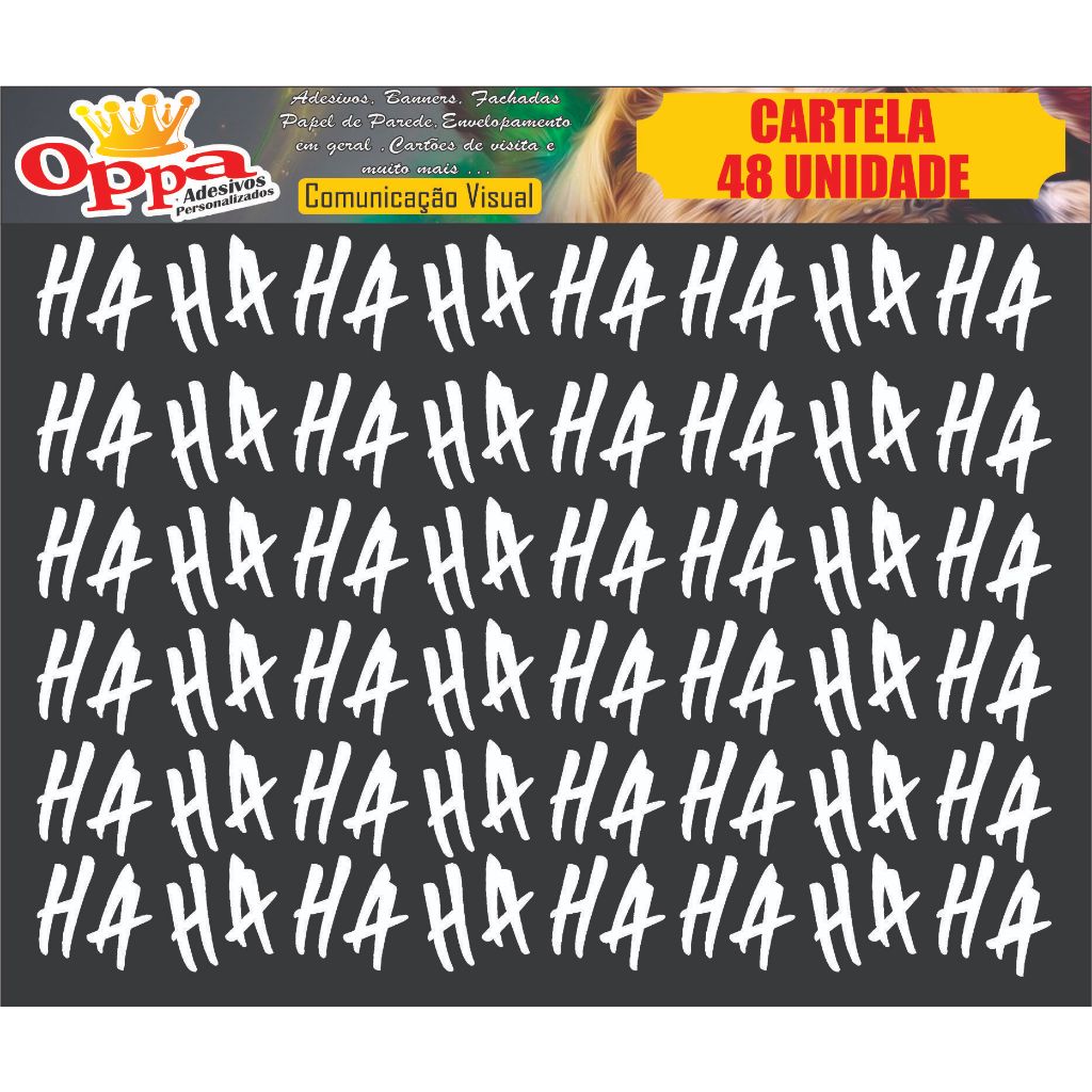 KIT CARTELA 48 ADESIVOS HAHA PARA MOTO PARALAMA CARRO BIKE | Shopee Brasil