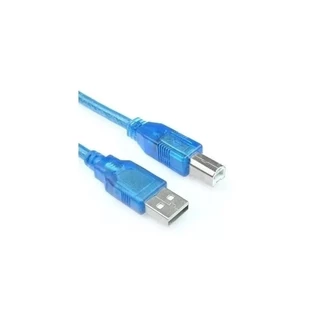Cabo Usb Padrão A/b 50 Cm Azul Para Arduino Uno Mega
