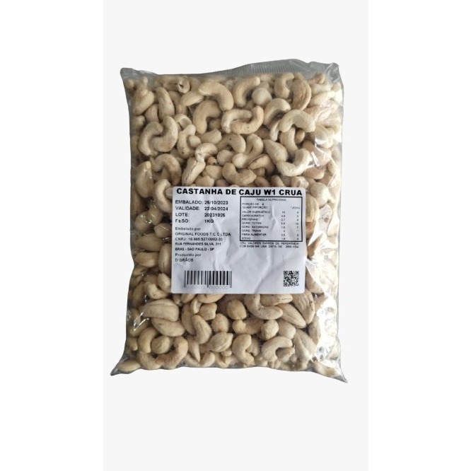 Castanha de Caju W1 Torrada Com ou Sem Sal - 500g ou 1KG PREMIUM ...