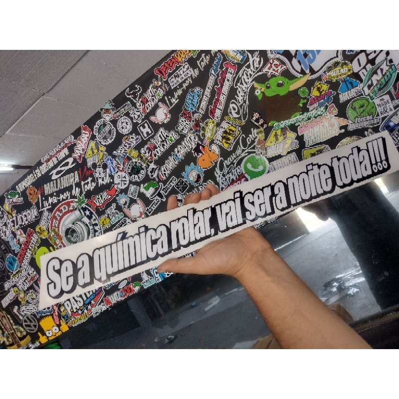 Adesivo Frase Se. a Química Rolar, Vai Ser a noite Toda 59x5 para caminhão qualificado