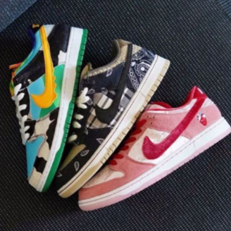 Dunk Travis Scott/Colab Dunk Ben & Jerry (vaquinha) Tênis Unissex Macio e Leve