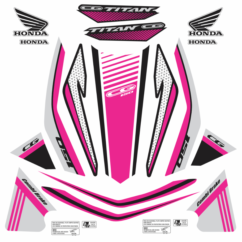 KIT - ADESIVO PARA MOTO - CG TITAN 150 - 2022 - FEMININO | Shopee Brasil