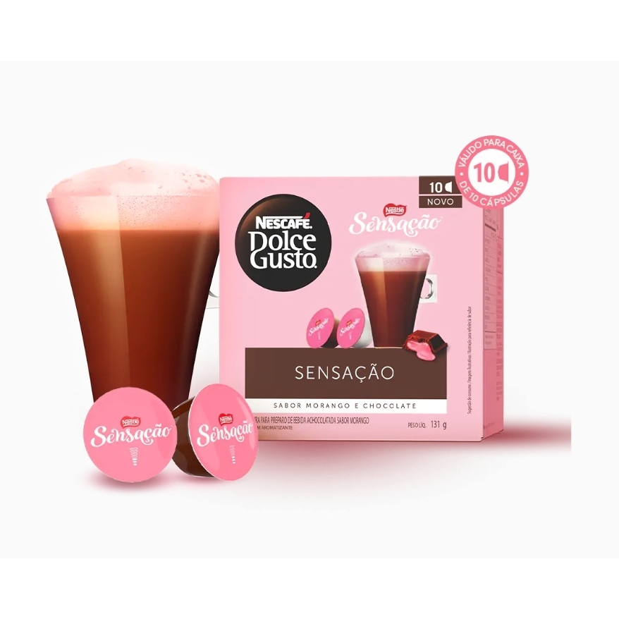DOLCE GUSTO Cápsulas de Café Dolce Gusto SENSAÇÃO MORANGO E CHOCOLATE ...