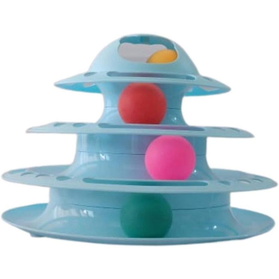 Brinquedo Pet Torre de 4 Níveis Bolinhas Para Gatos Interagir e Divertir