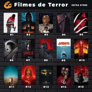 Filmes de Terror 01 a 15 - Placa MDF & Quadro com Moldura - iluminado - psicose midsomar panico IT