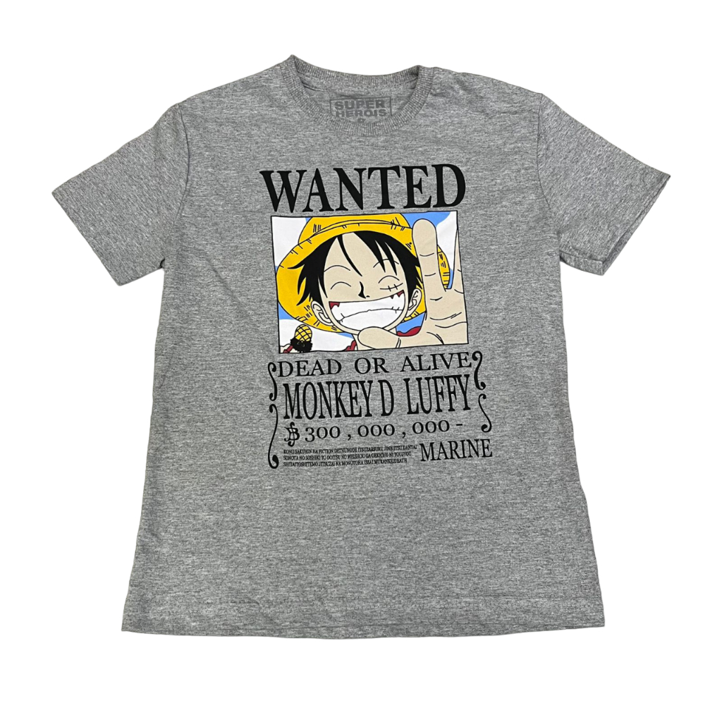 Camiseta Infantil com Estampa Luffy One Piece - Tam 5 a 14 Anos Branco