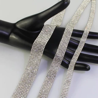 1 ou 3 Metros Fita Tira Strass Aplique Patch Termocolante Bandinha de Chapéu Brilho Cinto