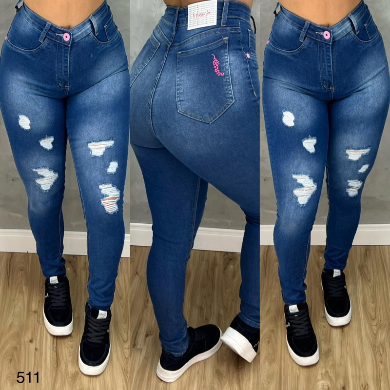 P306 Calça jeans/com corre na perna/despojado/tendência/calças