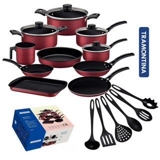 Kit Jogo de Panelas Tramontina Turim 16 Peças Utensílios de Cozinha Original NF