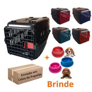 Caixa de Transporte Nº3 Elite Preta com Portas Coloridas para Cachorro, Gato, Coelho, Aves