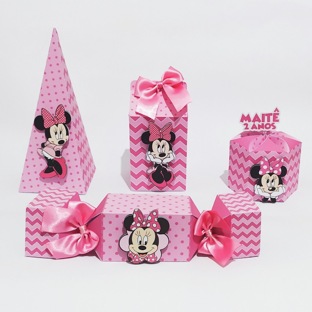 Kit Minnie Rosa (40 itens) | Shopee Brasil