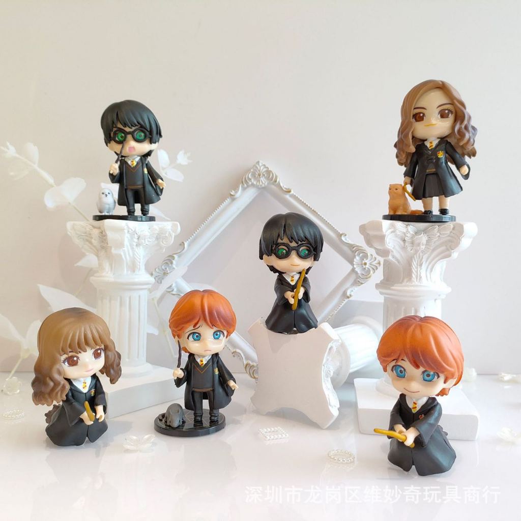 Bonecos Harry Potter Figure de Ação Bonecos de Ação Decoração Anime Miniatura Action Figure Ron Weasley/Hermione Granger/Harry Potter 6cm～7cm
