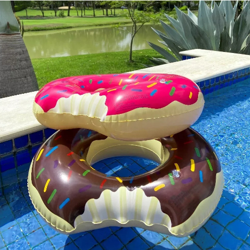 Boia Inflável Donut's Rosquinha Adolescente/adulto e Infantil 60/70/80/90 cm