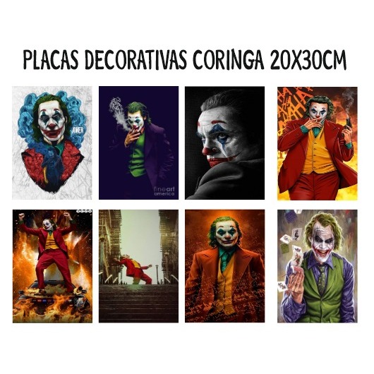 Quadro Decorativo Coringa e Arlequina Poster Filme Black Joker Alta  Definição 28x20cm