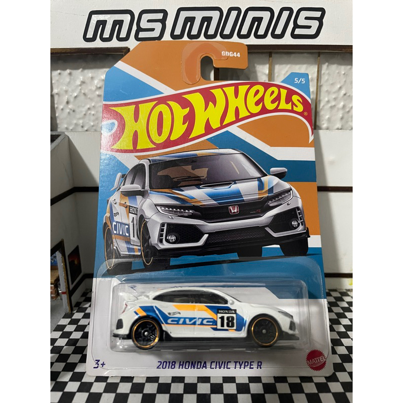 Hot wheels honda series 2022 2018 honda civic type r branco