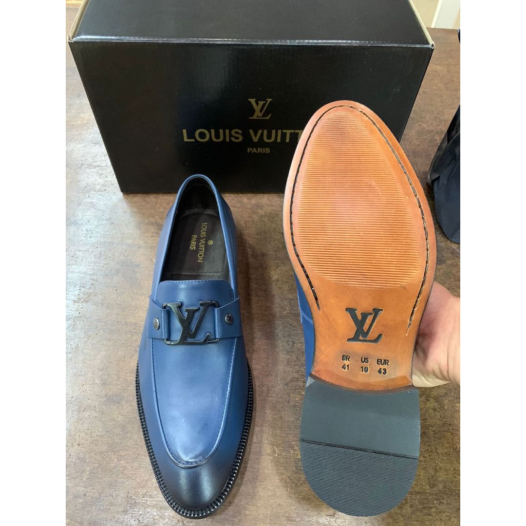 NOVO Sapato Social Masculino Louis Vuitton Formal Derby Couro Preto Tamanho  10/44 Novo com etiquetas Caixa