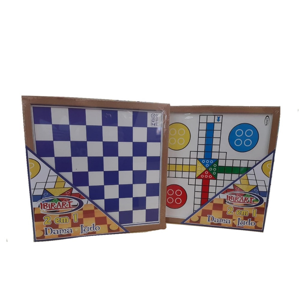 Jogo Dama E Ludo Em Madeira Jogo 2x1 Ibirart Tabuleiro