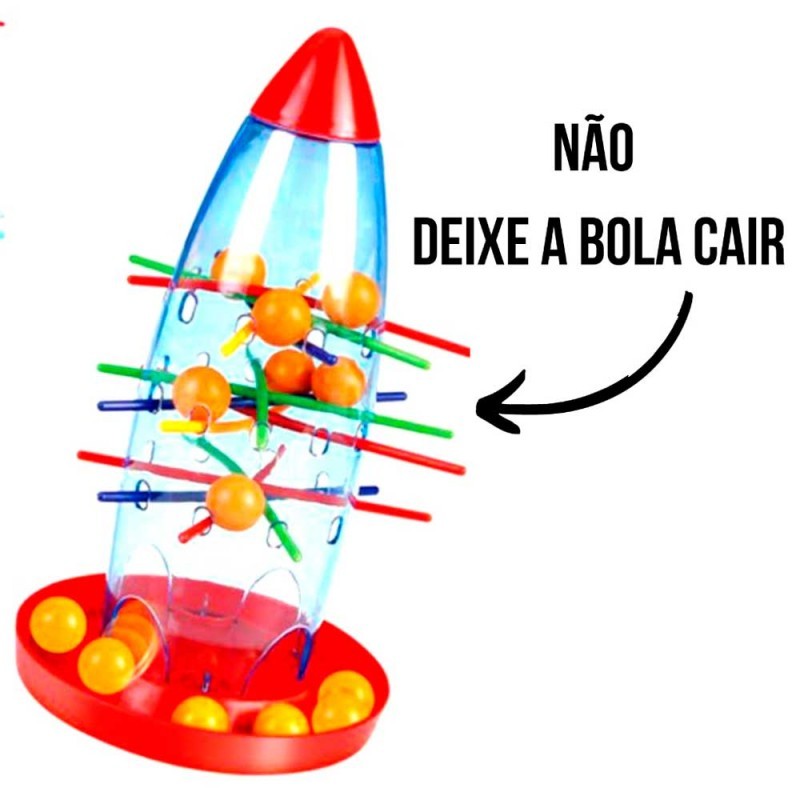 Jogo foguete tira vareta cai bolinha palitos remover infantil