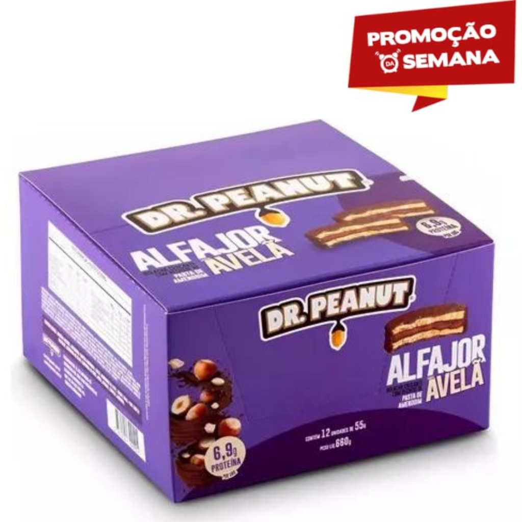 Alfajor DR PEANUT sem açucar , com proteina *DELICIOSO* CAIXA COM 12 UNIDADES
