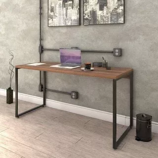 Mesa Para Escritório Diretor Office Industrial 1,20m - Nas cores Preto e Frejó