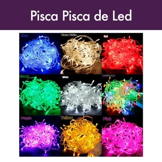 Pisca-Pisca Led Decoração Natalina - 100Leds - Rosa Colorido 110 e 220V