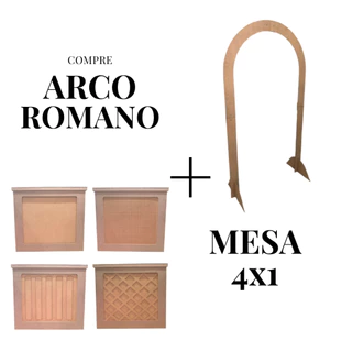 Mesa 4x1 + Arco Romano para decoração de festa