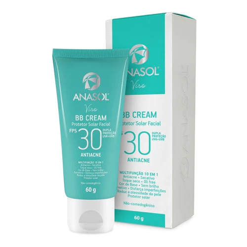 Anasol Bb Cream Protetor Solar Antiacne Facial Fps30 60g